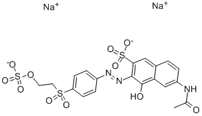 structure of CAS# 12225-83-1, Reactive Orange 7;Disodium 6-Acetylimino-4-Oxo-2-[N'-[3-(2-Sulfonatooxyethylsulfonyl)Phenyl]Hydrazino]Naphthalene-1-Sulfonate;Disodium 6-Acetylimino-4-Oxo-2-[N'-[3-(2-Sulfonatooxyethylsulfonyl)Phenyl]Hydrazino]-1-Naphthalenesulfonate;Disodium 6-Acetylimino-4-Keto-2-[N'-[3-(2-Sulfatoethylsulfonyl)Phenyl]Hydrazino]Naphthalene-1-Sulfonate