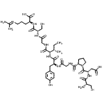 structure of CAS# 123063-31-0, L-Cysteinyl-L-alpha-Aspartyl-L-Prolylglycyl-L-Tyrosyl-L-Isoleucylglycyl-L-Seryl-N<Sup>5</Sup>-(Diaminomethylene)-L-Ornithine;Cys-Asp-Pro-Gly-Tyr-Ile-Gly-Ser-Arg;h-cys-ser<wbr>-arg-ala-<wbr>arg-lys-g<wbr>ln-ala-al<wbr>a-ser-ile<wbr>-lys-val-<wbr>ala-val-s<wbr>er-ala-as<wbr>p-arg-oh;Laminin Fragment 925-933
