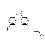 结构式 CAS# 123843-69-6, (4-氰基-3,5-二氟-苯基)4-戊基苯甲酸酯