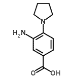 结构式 CAS# 123986-58-3, 3-氨基-4-(1-吡咯烷基)苯甲酸