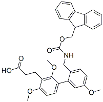 CAS#: 124504-68-3， 3-[5-[(9H-Fluoren-9-Ylmethoxycarbonylamino)-(4-Methoxyphenyl)Methyl]-2,4-Dimethoxyphenyl]Propanoic Acid
