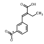 structure of CAS# 124525-55-9, (2E)-2-(3-Nitrobenzylidene)Butanoic Acid;(2E)-2-ethyl-3-(3-nitrophenyl)prop-2-enoic acid;2-(3-nitrobenzylidene)butanoic acid;2/1/5253