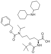 结构式 CAS# 125323-99-1, N2-[(1,1-二甲基乙氧基)羰基]-N6-(1-甲基乙基)-N6-[(苯基甲氧基)羰基]-L-赖氨酸