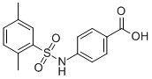 structure of CAS# 126146-01-8, 4-[[(2,5-Dimethylphenyl)Sulfonyl]Amino]-Benzoic Acid;BENZOIC ACID, 4-[[(2,5-DIMETHYLPHENYL)SULFONYL]AMINO]-;4-([(2,5-DIMETHYLPHENYL)SULFONYL]AMINO)BENZOIC ACID;4-(2,5-DIMETHYL-BENZENESULFONYLAMINO)-BENZOIC ACID