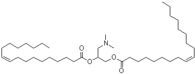 structure of CAS# 127512-29-2, 3-(Dimethylamino)-1,2-Propanediyl (9Z,9'Z)Bis(-9-Octadecenoate);1,2-Dioleoyloxy-3-(dimethylamino)propane