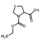 结构式 CAS# 127657-29-8, 3-(乙氧羰基)-1,3-噻唑烷-4-羧酸