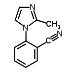 structure of CAS# 128094-82-6, 2-(2-Methyl-1H-Imidazol-1-Yl)Benzonitrile;2-(2-Methyl-1H-iMidazol-1-yl)benzonitrile;2-(2-methylimidazolyl)benzenecarbonitrile;BENZONITRILE,2-(2-METHYL-1H-IMIDAZOL-1-YL)-