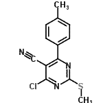 结构式 CAS# 128640-74-4, 4-氯-6-(4-甲基苯基)-2-(甲硫基)-5-嘧啶甲腈