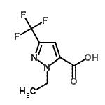 结构式 CAS# 128694-66-6, 1-乙基-3-(三氟甲基)-1H-吡唑-5-羧酸