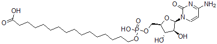 CAS#: 128864-45-9， 16-[[(2R,3S,4S,5R)-5-(4-Amino-2-Oxopyrimidin-1-Yl)-3,4-Dihydroxyoxolan-2-Yl]Methoxy-Hydroxyphosphoryl]Oxyhexadecanoic Acid