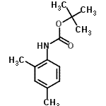 structure of CAS# 129822-43-1, 2-Methyl-2-Propanyl (2,4-Dimethylphenyl)Carbamate;(tert-butoxy)-N-(2,4-dimethylphenyl)carboxamide;carbamic <wbr>acid, (2,<wbr>4-dimethy<wbr>lphenyl)-<wbr>, 1,1-dim<wbr>ethylethy<wbr>l ester;MFCD07127704