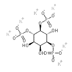 structure of CAS# 129828-71-3, Hexapotassium (1S,2S,3R,4S,5S,6R)-3,5,6-Trihydroxy-1,2,4-Cyclohexanetriyl Tris(Phosphate);L-myo-Inositol 1,4,5-tris- phosphate potassium salt;L-myo-Inositol 1,4,5-Trisphosphate, Hexapotassium Salt;L-myo-Ins(1,4,5)P3.6K