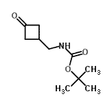 structure of CAS# 130369-09-4, 2-Methyl-2-Propanyl [(3-Oxocyclobutyl)Methyl]Carbamate;3-(Boc-aminomethyl)cyclobutanone;MFCD11499004;tert-butyl ((3-oxocyclobutyl)methyl)carbamate