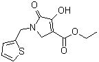 structure of CAS# 131436-78-7, Ethyl 4-Hydroxy-5-Oxo-1-(2-Thienylmethyl)-2,5-Dihydro-1H-Pyrrole-3-Carboxylate;1H-pyrrol<wbr>e-3-carbo<wbr>xylic aci<wbr>d, 2,5-di<wbr>hydro-4-h<wbr>ydroxy-5-<wbr>oxo-1-(2-<wbr>thienylme<wbr>thyl)-, e<wbr>thyl ester;4-Hydroxy<wbr>-5-oxo-1-<wbr>thiophen-<wbr>2-ylmethy<wbr>l-2,5-dih<wbr>ydro-1H-p<wbr>yrrole-3-<wbr>carboxyli<wbr>c acid et<wbr>hyl ester;Ethyl 4-h<wbr>ydroxy-5-<wbr>oxo-1-(2-<wbr>thienylme<wbr>thyl)-2,5<wbr>-dihydro-<wbr>1H-pyrrol<wbr>e-3-carbo<wbr>xylate