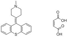 structure of CAS# 13187-06-9, 1-Methyl-4-[Thioxanthen-9-Ylidene]Piperidine Maleate Salt;But-2-Enedioic Acid;1-Methyl-4-Thioxanthen-9-Ylidene-Piperidine;But-2-Enedioic Acid;1-Methyl-4-(9-Thioxanthenylidene)Piperidine;Ncgc00094897-01