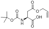 结构式 CAS# 132286-77-2, N-[(1,1-二甲基乙氧基)羰基]-L-天冬氨酸 4-(2-丙烯-1-基)酯