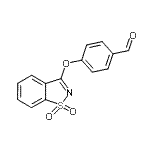 structure of CAS# 132636-66-9, 4-[(1,1-Dioxido-1,2-Benzothiazol-3-Yl)Oxy]Benzaldehyde;4-[(1,1-dioxido-1,2-benzisothiazol-3-yl)oxy]benzaldehyde;4-[(1,1-Dioxido-1,2-benzisothiazol-3-yl)oxy]-benzaldehyde;4-[(1,1-dioxido-1,2-benzothiazol-3-yl)oxy]benzaldehyde