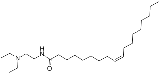 structure of CAS# 13282-67-2, N'-Oleoyl-N,N-Diethylethylenediamine;(E)-N-(2-Diethylaminoethyl)Octadec-9-Enamide;9-Octadecenamide, N-[2-(Diethylamino)Ethyl]-, (Z)-;Nsc126197