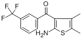 structure of CAS# 132861-87-1, (2-Amino-4,5-Dimethylthiophen-3-Yl)-[3-(Trifluoromethyl)Phenyl]Methanone;(2-Amino-4,5-Dimethyl-3-Thienyl)-[3-(Trifluoromethyl)Phenyl]Methanone;(2-Amino-4,5-Dimethyl-Thiophen-3-Yl)-[3-(Trifluoromethyl)Phenyl]Methanone;Pd81723