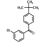 结构式 CAS# 132885-82-6, (3-溴苯基)[4-(2-甲基-2-丙基)苯基]甲酮