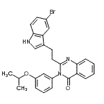 structure of CAS# 133040-77-4, 2-[2-(5-Bromo-1H-Indol-3-Yl)Ethyl]-3-(3-Isopropoxyphenyl)-4(3H)-Quinazolinone;[133040-77-4];2-[2-(5-B<wbr>romo-1H-i<wbr>ndol-3-yl<wbr>)-ethyl]-<wbr>3-(3-isop<wbr>ropoxy-ph<wbr>enyl)-3H-<wbr>quinazoli<wbr>n-4-one;2-[2-(5-B<wbr>romo-1H-i<wbr>ndol-3-yl<wbr>)ethyl]-3<wbr>-[3-(1-me<wbr>thylethox<wbr>y)phenyl]<wbr>-4-(3H)-q<wbr>uinazoline