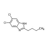 structure of CAS# 133052-59-2, 2-Butyl-5,6-Dichloro-1H-Benzimidazole;2-butyl-5,6-dichloro-1H-1,3-benzimidazole;2-Butyl-5,6-dichloro-1H-benzimidazole;2-butyl-5,6-dichloro-1H-benzo[d]imidazole
