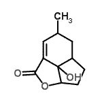structure of CAS# 133613-71-5, 7B-Hydroxy-4-Methyl-5,5A,6,7,7A,7B-Hexahydroindeno[1,7-Bc]Furan-2(4H)-One;Galiellalactone