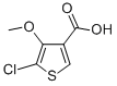 structure of CAS# 133659-14-0, 5-Chloro-4-Methoxy-3-Thiophenecarboxylic Acid;5-CHLORO-4-METHOXYTHIOPHENE-3-CARBOXYLIC ACID;2-CHLORO-3-METHOXYTHIOPHENE-4-CARBOXYLIC ACID;5-Chloro-4-Methoxy-Thiophen-3-Carboxylic Acid