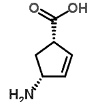structure of CAS# 134234-04-1, (1S,4R)-4-Amino-2-Cyclopentene-1-Carboxylic Acid;