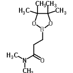 structure of CAS# 134892-18-5, N,N-Dimethyl-3-(4,4,5,5-Tetramethyl-1,3,2-Dioxaborolan-2-Yl)Propanamide;2-(N,N-Dimethylaminocarbonyl)ethylboronic acid pinacol ester;3-(N,N-Dimethylamino)-3-oxopropylboronic acid pinacol ester;MFCD10700156