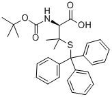 structure of CAS# 135592-14-2, N-[(1,1-Dimethylethoxy)Carbonyl]-3-[(Triphenylmethyl)Thio]-D-Valine;N-ALPHA-T-BUTOXYCARBONYL-S-TRITYL-BETA,BETA-DIMETHYL-D-CYSTEINE;N-ALPHA-T-BUTOXYCARBONYL-S-TRITYL-3,3-DIMETHYL-D-CYSTEINE;N-ALPHA-T-BUTOXYCARBONYL-S-TRITYL-D-PENICILLAMINE