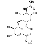 structure of CAS# 136098-07-2, Sodium 2-acetamido-2-deoxy-4-O-(4-deoxy-alpha-L-threo-hex-4-enopyranuronosyl)-D-glucopyranose;Heparin disaccharide IV-A sodium salt