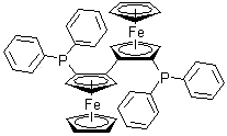 structure of CAS# 136274-57-2, (R,R'')-2,2''-Bis(diphenylphosphino)-1,1''-biferrocene;(R,R'')-2,2''-Bis(diphenylphosphino)-1,1''-biferrocene;2,2'-Bis(<wbr>diphénylp<wbr>hosphino)<wbr>-1,1'-bi(<wbr>1,3-cyclo<wbr>pentadién<wbr>id-1-yl) <wbr>2,4-cyclo<wbr>pentadién<wbr>ide de fe<wbr>r(2+) (1:<wbr>2:2);Eisen(2+)<wbr>-2,2'-bis<wbr>(diphenyl<wbr>phosphino<wbr>)-1,1'-bi<wbr>(1,3-cycl<wbr>opentadie<wbr>nid-1-yl)<wbr>-2,4-cycl<wbr>opentadie<wbr>nid (2:1:<wbr>2)