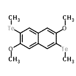 structure of CAS# 136559-38-1, 2,6-Dimethoxy-3,7-Bis(Methyltellanyl)Naphthalene;(3,7-dimethoxynaphthalene-2,6-diyl)bis(methyltellane);2,6-Dimethoxy-3,7-bis(methyltelluro)-naphthalene;MFCD06656532
