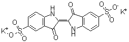 结构式 CAS# 13725-33-2, (2E)-3-氧代-2-(3-氧代-5-磺酸-1,3-二氢-2H-吲哚-2-亚基)-5-吲哚啉磺酸二钾盐