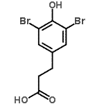 structure of CAS# 13811-12-6, 3-(3,5-Dibromo-4-Hydroxyphenyl)Propanoic Acid;3-(3,5-Dibromo-4-hydroxyphenyl)propanoic acid #;3-(3,5-DIBROMO-4-HYDROXYPHENYL)PROPANOICACID;3,5-Dibromophloretic acid