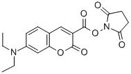 structure of CAS# 139346-57-9, 7-(Diethylamino)-2-Oxo-2H-1-Benzopyran-3-carboxylic Acid 2,5-Dioxo-1-Pyrrolidinyl Ester;2,5-Pyrrolidinedione, 1-[[[7-(Diethylamino)-2-Oxo-2H-1-Benzopyran-3-Yl]Carbonyl]Oxy]-;7-(DIETHYLAMINO)COUMARIN-3-CARBOXYLIC ACID N-SUCCINIMIDYL ESTER;7-DIETHYLAMINOCOUMARIN-3-CARBOXYLIC ACID, SUCCINIMIDYL ESTER