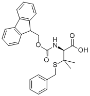 structure of CAS# 139551-73-8, N-[(9H-Fluoren-9-Ylmethoxy)Carbonyl]-3-[(Phenylmethyl)Thio]-D-Valine;N-ALPHA-(9-FLUORENYLMETHOXYCARBONYL)-S-BENZYL-D-PENICILLAMINE;FMOC-S-BENZYL-BETA,BETA-DIMETHYL-D-CYS-OH;FMOC-BETA,BETA-DIMETHYL-D-CYS(BZL)-OH