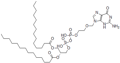 CAS#: 139701-81-8， [(2R)-1-[[2-[(2-Amino-6-Oxo-3H-Purin-9-Yl)Methoxy]Ethoxy-Hydroxyphosphoryl]Oxy-Hydroxyphosphoryl]Oxy-3-Tetradecanoyloxypropan-2-Yl] Tetradecanoate