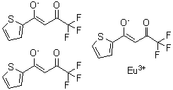 structure of CAS# 14054-87-6, 4,4,4-Trifluoro-1-(2-Thienyl)-1,3-Butanedione - Europium (3:1);Europium thenoyl trifluoroacetonate;Europium thenoyltrifluoroacetonate;Europium trifluorothenoylacetonate
