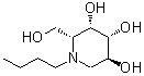 structure of CAS# 141206-42-0, (2R,3S,4R,5S)-1-Butyl-2-(Hydroxymethyl)-3,4,5-Piperidinetriol;(2R,3S,4R<wbr>,5S)-1-(B<wbr>ut-1-yl)-<wbr>2-(hydrox<wbr>ymethyl)p<wbr>iperidine<wbr>-3,4,5-tr<wbr>iol;1-Butyl-2-hydroxymethyl-piperidine-3,4,5-triol;N-(But-1-<wbr>yl)deoxyg<wbr>alactonoj<wbr>irimycin,<wbr> (2R,3S,4<wbr>R,5S)-1-(<wbr>But-1-yl)<wbr>-2-(hydro<wbr>xymethyl)<wbr>-3,4,5-tr<wbr>ihydroxyp<wbr>iperidine