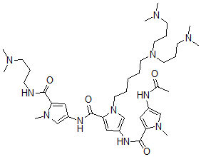 CAS#: 142155-06-4， 4-[(4-Acetamido-1-Methylpyrrole-2-Carbonyl)Amino]-1-[5-(Bis(3-Dimethylaminopropyl)Amino)Pentyl]-N-[5-(3-Dimethylaminopropylcarbamoyl)-1-Methylpyrrol-3-Yl]Pyrrole-2-Carboxamide
