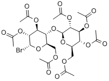 structure of CAS# 14227-66-8, 4-O-(2,3,4,6-Tetra-O-Acetyl-beta-D-Glucopyranosyl)-alpha-D-Glucopyranosyl Bromide 2,3,6-Triacetate;D-Alpha-Heptaacetobromocellobiose
