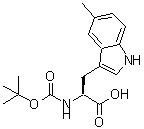 structure of CAS# 142847-21-0, 5-Methyl-N-{[(2-Methyl-2-Propanyl)Oxy]Carbonyl}Tryptophan;Boc-5-methyl-DL-tryptophan;MFCD02682374