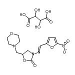 structure of CAS# 14343-71-6, 5-(4-Morpholinylmethyl)-3-{(E)-[(5-Nitro-2-Furyl)Methylene]Amino}-1,3-Oxazolidin-2-One 2,3-Dihydroxysuccinate (1:1);2,3-Dihyd<wbr>roxyberns<wbr>teinsäure<wbr> --5-(4-m<wbr>orpholiny<wbr>lmethyl)-<wbr>3-{(E)-[(<wbr>5-nitro-2<wbr>-furyl)me<wbr>thylen]am<wbr>ino}-1,3-<wbr>oxazolidi<wbr>n-2-on (1<wbr>:1);2-Oxazoli<wbr>dinone, 5<wbr>-(4-morph<wbr>olinylmet<wbr>hyl)-3-[[<wbr>(1E)-(5-n<wbr>itro-2-fu<wbr>ranyl)met<wbr>hylene]am<wbr>ino]-, 2,<wbr>3-dihydro<wbr>xybutaned<wbr>ioate (1:<wbr>1) (salt);5-(4-Morp<wbr>holinylme<wbr>thyl)-3-{<wbr>(E)-[(5-n<wbr>itro-2-fu<wbr>ryl)methy<wbr>lene]amin<wbr>o}-1,3-ox<wbr>azolidin-<wbr>2-one 2,3<wbr>-dihydrox<wbr>ysuccinat<wbr>e (1:1)