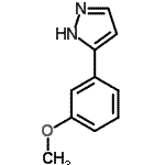 structure of CAS# 144026-74-4, 3-(3-Methoxyphenyl)-1H-Pyrazole;1H-pyrazole, 3-(3-methoxyphenyl);1-methoxy-3-pyrazol-3-ylbenzene;3-(3-methoxyphenyl)-1H-pyrazole