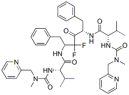 CAS#: 144162-29-8， (2S)-N-[(2S,5S)-3,3-Difluoro-5-[[(2S)-3-Methyl-2-[(Methyl-(Pyridin-2-Ylmethyl)Carbamoyl)Amino]Butanoyl]Amino]-4-Oxo-1,6-Di(Phenyl)Hexan-2-Yl]-3-Methyl-2-[(Methyl-(Pyridin-2-Ylmethyl)Carbamoyl)Amino]Butanamide