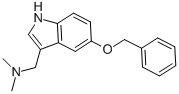 structure of CAS# 1453-97-0, N,N-Dimethyl-5-(Phenylmethoxy)-1H-Indole-3-Methanamine;Dimethyl-[[5-(Phenylmethoxy)-1H-Indol-3-Yl]Methyl]Ammonium;[5-(Benzyloxy)-1H-Indol-3-Yl]Methyl-Dimethyl-Ammonium;Zinc00057127