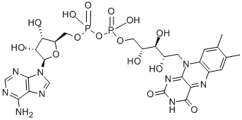 structure of CAS# 146-14-5, [5-(6-Aminopurin-9-Yl)-3,4-Dihydroxyoxolan-2-Yl]Methyl [[5-(7,8-Dimethyl-2,4-Dioxobenzo[g]Pteridin-10-Yl)-2,3,4-Trihydroxypentoxy]-Hydroxyphosphoryl] Hydrogen Phosphate;[5-(6-Aminopurin-9-Yl)-3,4-Dihydroxy-Tetrahydrofuran-2-Yl]Methyl [[5-(7,8-Dimethyl-2,4-Dioxo-Benzo[G]Pteridin-10-Yl)-2,3,4-Trihydroxy-Pentoxy]-Hydroxy-Phosphoryl] Hydrogen Phosphate;[5-(6-Amino-9-Purinyl)-3,4-Dihydroxy-2-Tetrahydrofuranyl]Methyl [[5-(7,8-Dimethyl-2,4-Dioxo-10-Benzo[G]Pteridinyl)-2,3,4-Trihydroxypentoxy]-Hydroxyphosphoryl] Hydrogen Phosphate;[5-(6-Aminopurin-9-Yl)-3,4-Dihydroxy-Tetrahydrofuran-2-Yl]Methyl [[5-(2,4-Diketo-7,8-Dimethyl-Benzo[G]Pteridin-10-Yl)-2,3,4-Trihydroxy-Pentoxy]-Hydroxy-Phosphoryl] Hydrogen Phosphate