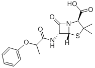 CAS#: 147-55-7， 3,3-Dimethyl-7-Oxo-6-[2-(Phenoxy)Propanoylamino]-4-Thia-1-Azabicyclo[3.2.0]Heptane-2-Carboxylic Acid